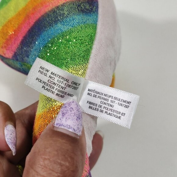 Ty Beanie Boos Nori Narwhal Whale Rainbow Fish Plush Stuffed Animal 2019 - Picture 5 of 7